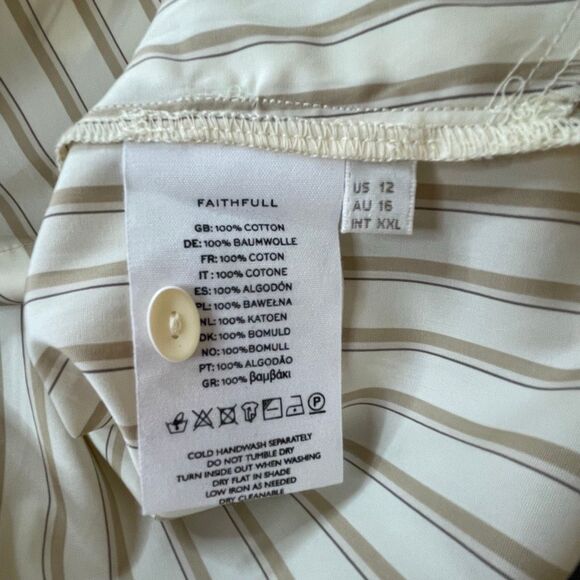 Faithfull Faia Romper Shadow Stripe Butter Cream Size 12 - Picture 7 of 10